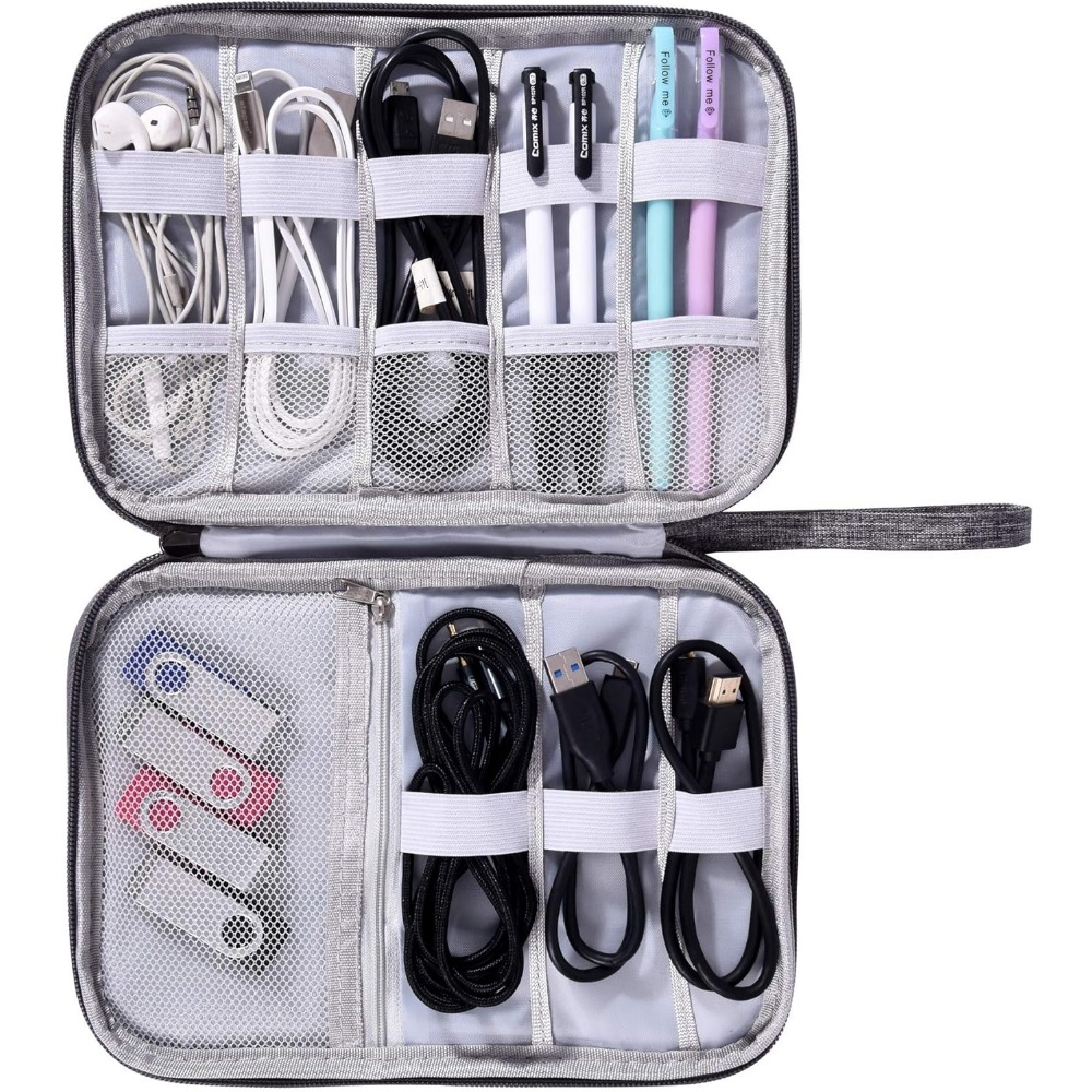 Tech Accessories Case - Electronics Organizer Bag Waterproof Carrying Pouch