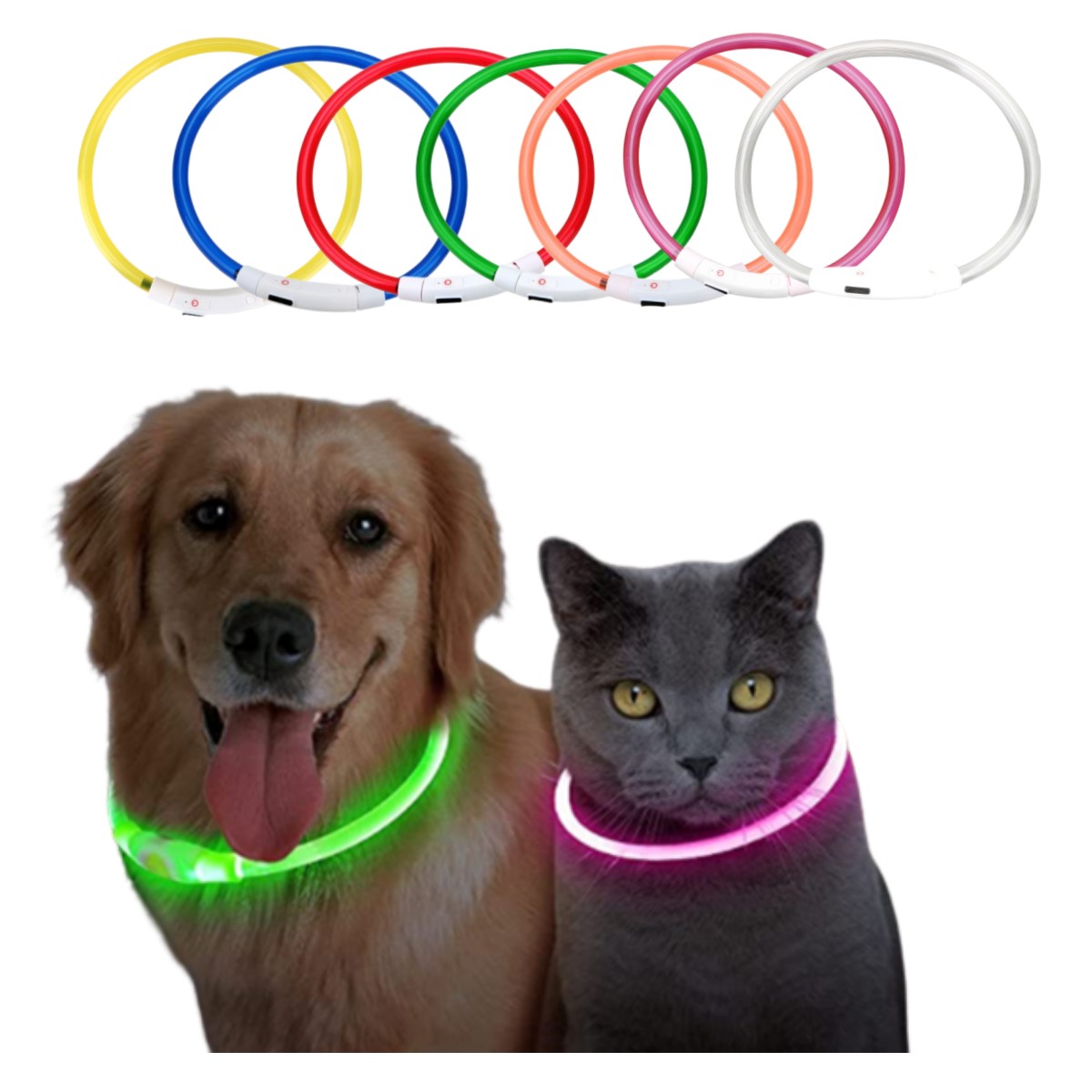 Tech Dog Accessories - Led Light Dog Collar Detachable Glowing