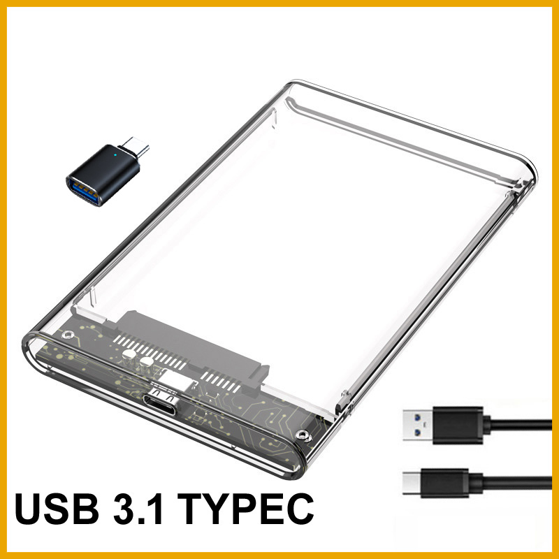 Portable Ssd Enclosure - Transparent HDD Case HDD Enclosure 2.5