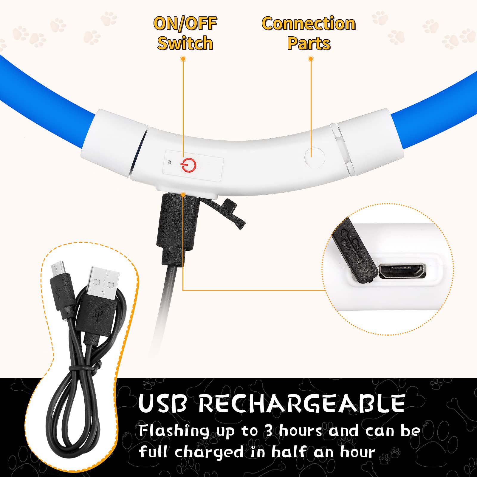 Silicone LED Dog Collar Rechar - Tech Dog Accessories recension och pris