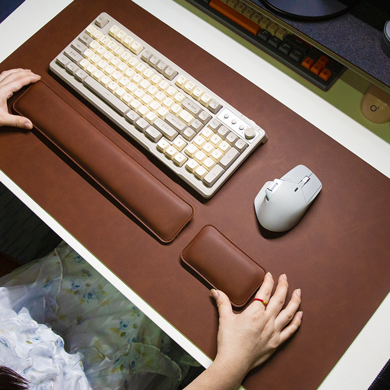 Desk Mat Waterproof PU Mouse P - Keyboard Wrist Pad Leather recension och pris