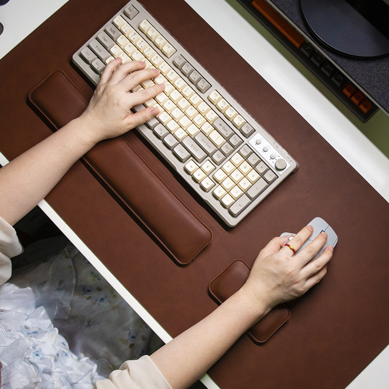 Desk Mat Waterproof PU Mouse P - Keyboard Wrist Pad Leather recension och pris