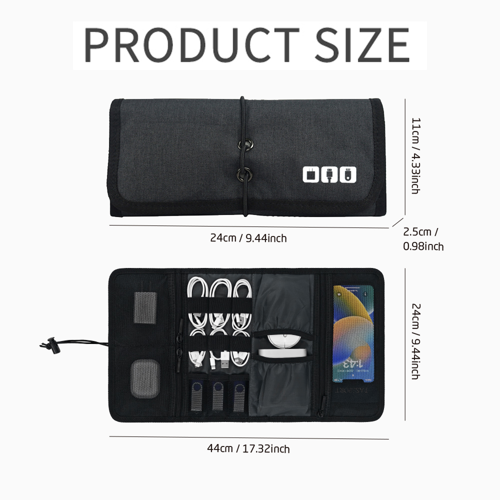 Tech Organizer Bag Cable Stora - Tech Accessories Case recension och pris